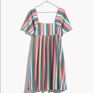 Madewell Square-Neck Mini Dress in Festival Stripe